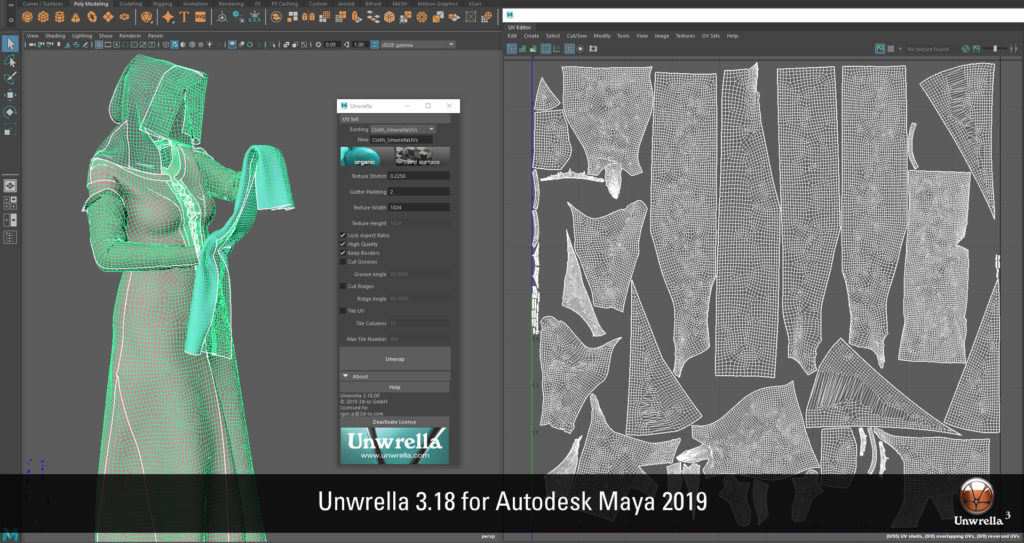 Unwrella 3.18 Update release with Autodesk 2019 support.